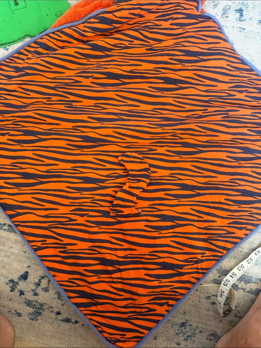 Children's Orange Hooded Bath Towel with Animal Face